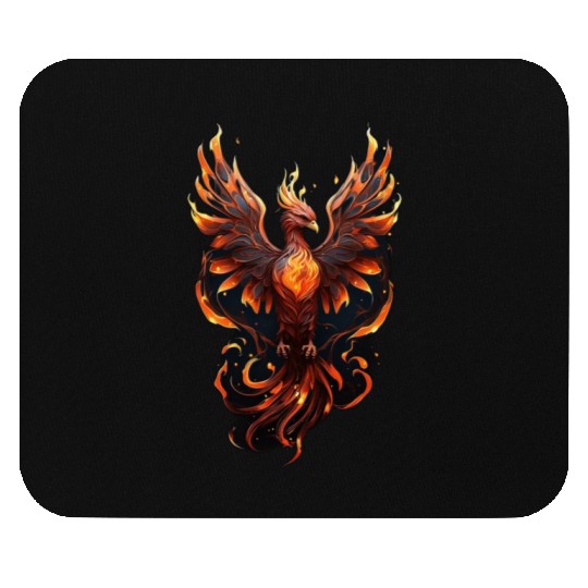 Fiery Phoenix Tattoo Design - Flight of Rebirth Mouse Pads