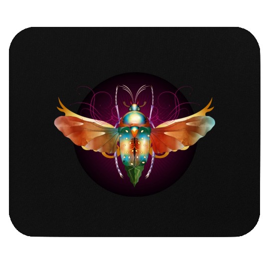 imaginative colorful shimmering insect with wings Mouse Pads