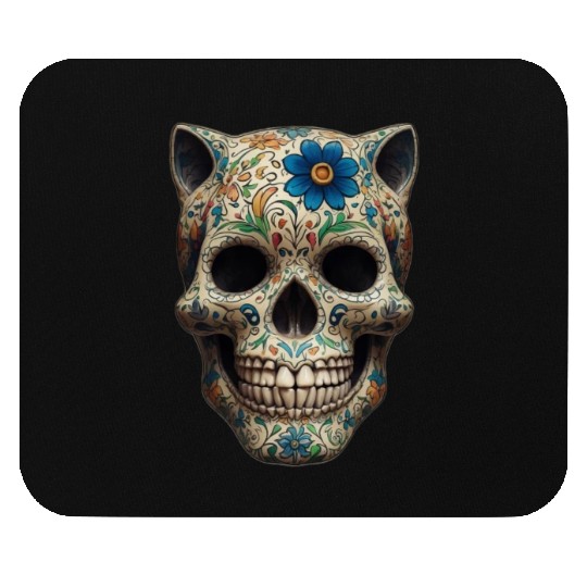 Talavera cat skull Mouse Pads