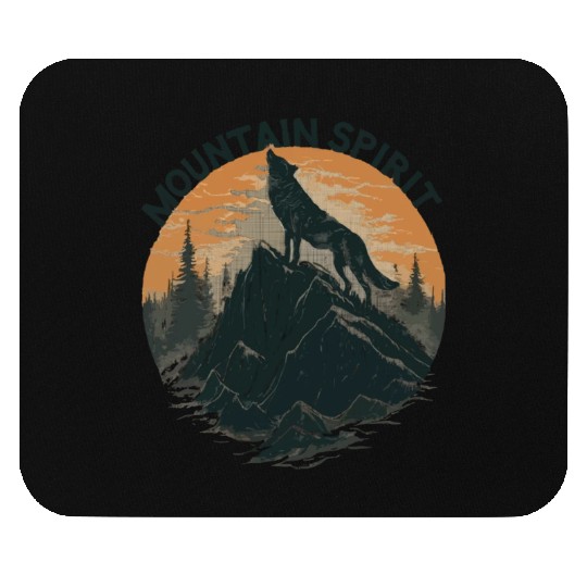 Mountain Majesty Wolf Howling on the Peak Mouse Pads
