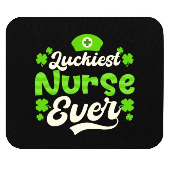 St Patricks Day Nurse Luckiest Nurse Ever Mouse Pads