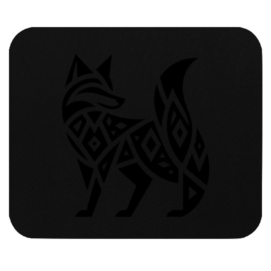 Elegant Fox In T Tattoo Style Mouse Pads
