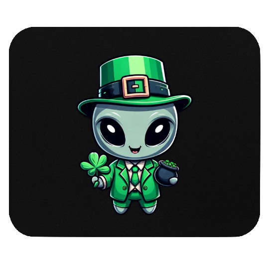 St. Patrick's Day Alien Extraterrestrial Mouse Pads