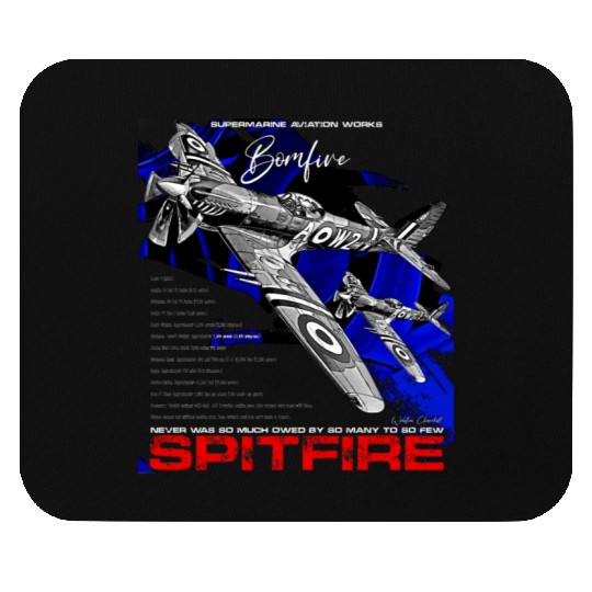 Spitfire Vintage English WW2 Fighter Aircraft Mouse Pads