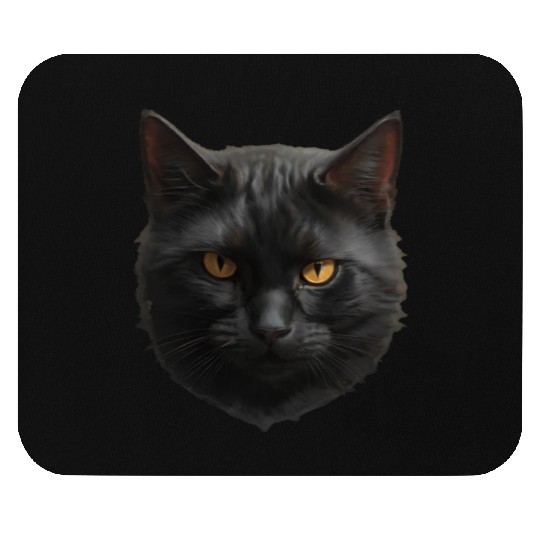 black cat face Mouse Pads