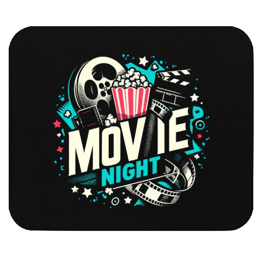 Movie Night Popcorn Film Theatre Cinema Ticket Mouse Pads