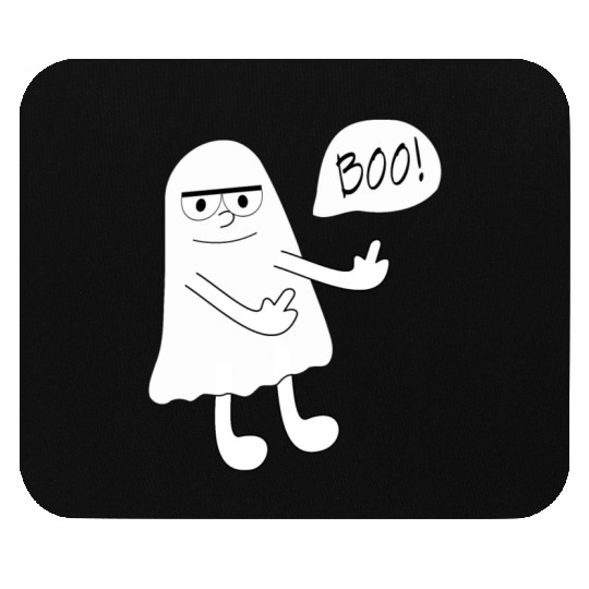 Ghost morbid middle finger Mouse Pads