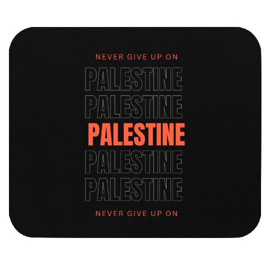 Orange and White Simple Palestine Mouse Pads