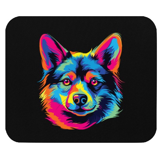 Watercolor Colorful Swedish Vallhund Mouse Pads