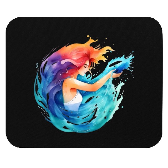 Color splash zodiac: Aquarius Mouse Pads