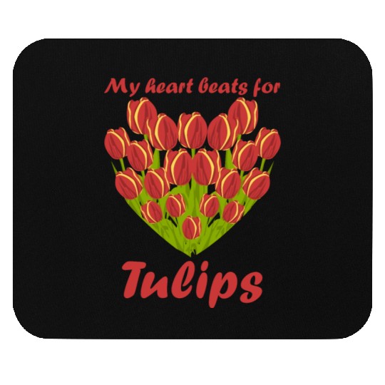 Tulips Flowers Heart Garden Tulip Mouse Pads