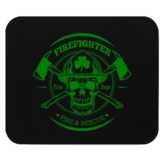 Firefighter Fire and Rescue Irish Shamrock Mouse Pads