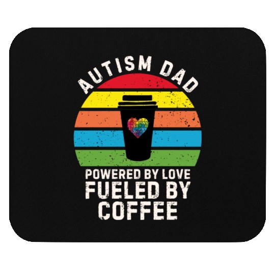 Autism dad powered by coffee sunset Mouse Pads