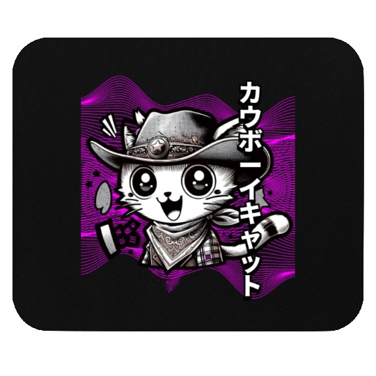Yeehaw Meow: Manga Cowboy Cat Extravaganza Mouse Pads