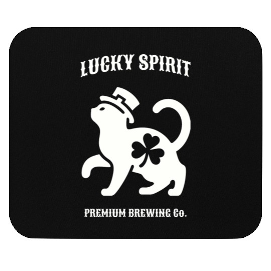 St Patricks Lucky cat Green Mouse Pads