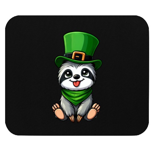 St. Patrick's Day Sloth Clumsy Cute Cartoon Design Mouse Pads