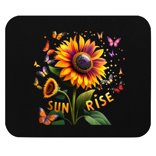 Multicoloured Sunflower at Sunrise Mouse Pads