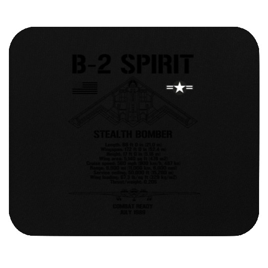 B-2 Spirit Stealth Bomber Specs Military Aircraft Mouse Pads