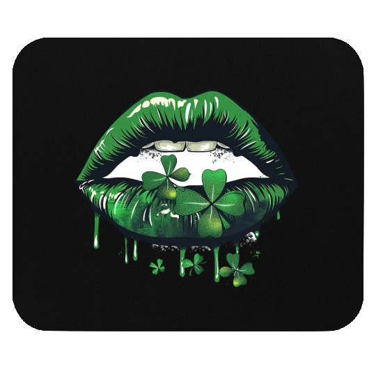 St Patrick Irish Green Lips Mouse Pads