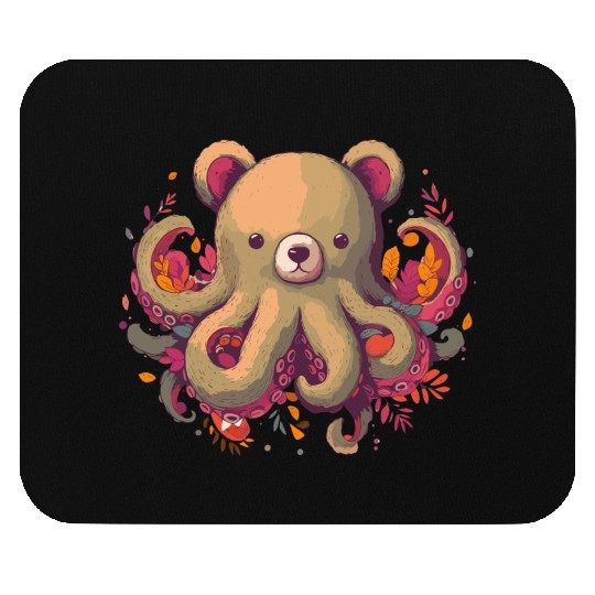 Octo-Bear, October, Fall design, Autumn Design Mouse Pads