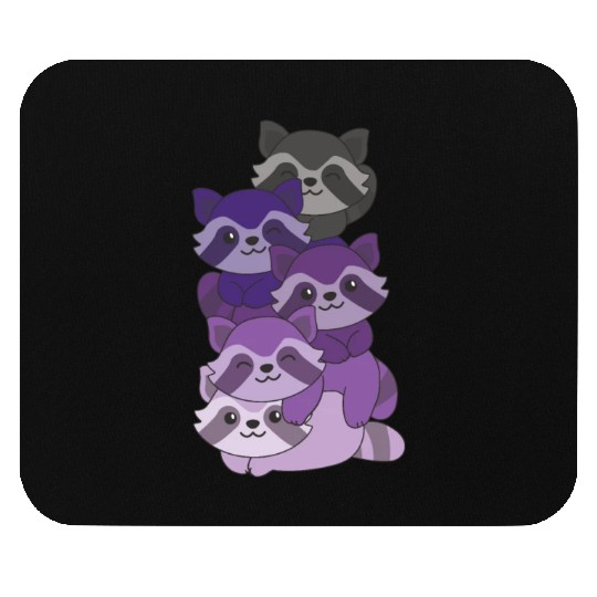 Enbian Flag Pride Lgbtq Cute Raccoon Pile Mouse Pads
