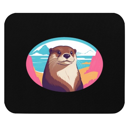 Synthwave Otter 2 Mouse Pads