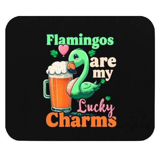 Irish Flamingo St Patricks Flamingos Lucky Charms Mouse Pads