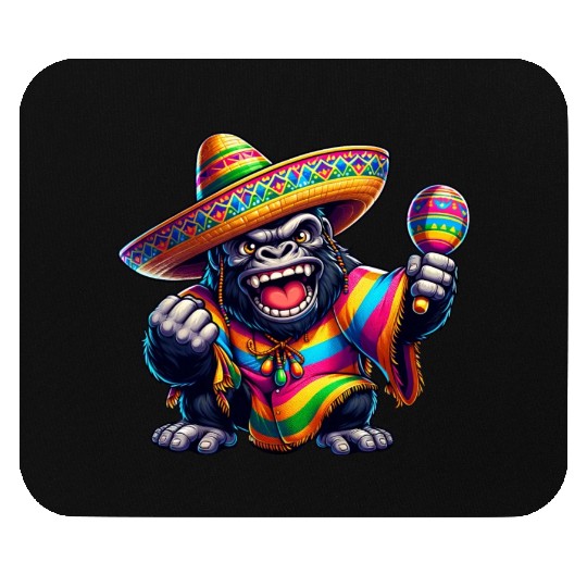 Cinco de Mayo Gorilla: Festive Design Mouse Pads