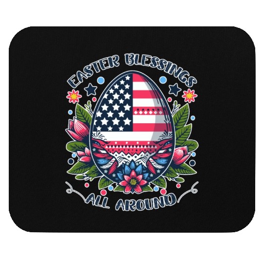 Easter Egg Flag - Easter Blessings All Around Mouse Pads