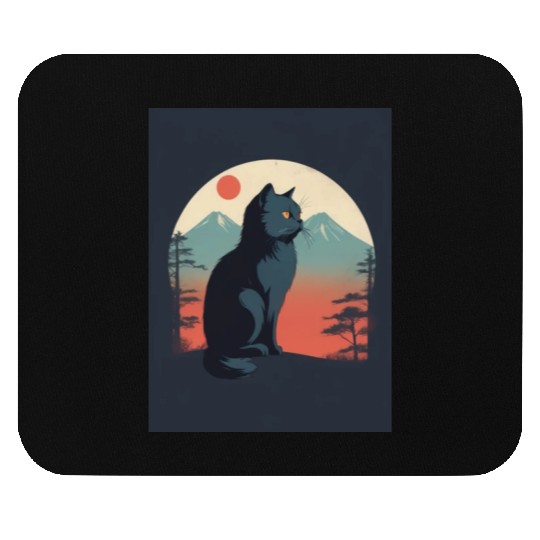 Persian Cat 1 - Japanese Retro Art Mouse Pads