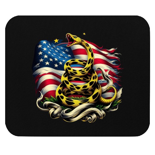 Gadsden Snake American Flag Mouse Pads
