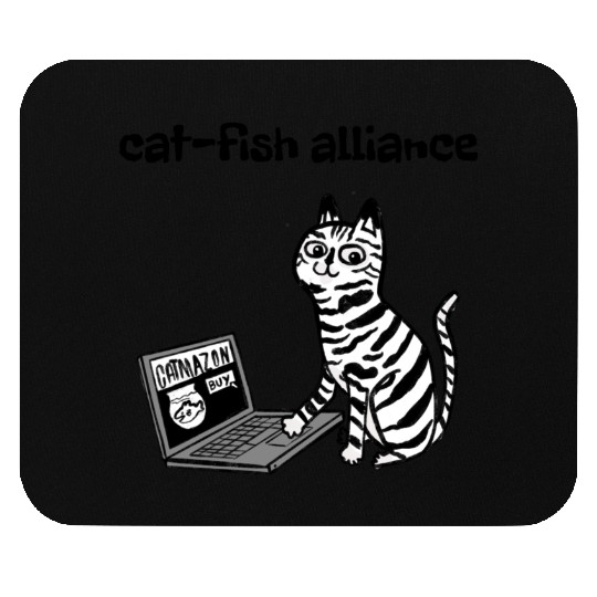 Cat-fish alliance Mouse Pads