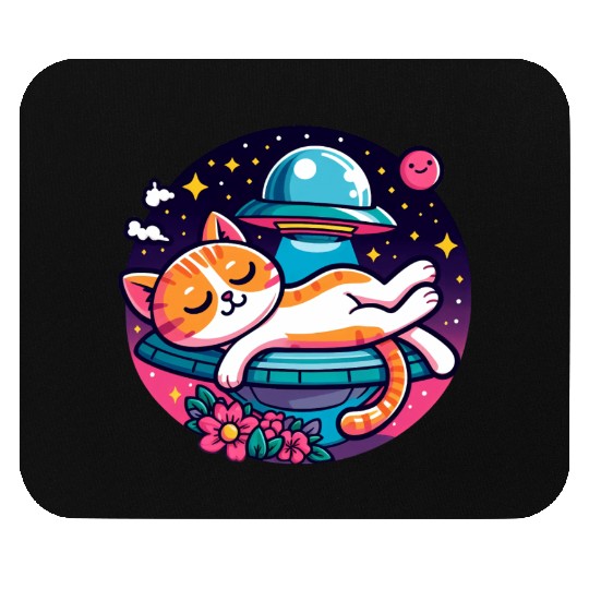 Sleepy Cat Stars Mouse Pads