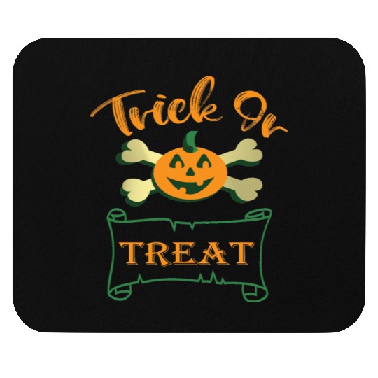 Trick or treat crossbones Halloween pumpkin Mouse Pads