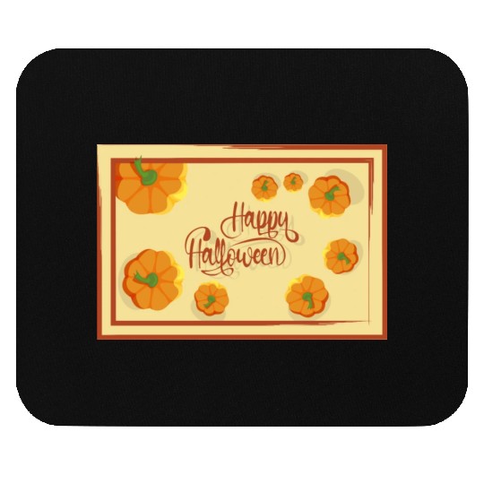 Greetings Happy Halloween typography and pumpkins Mouse Pads