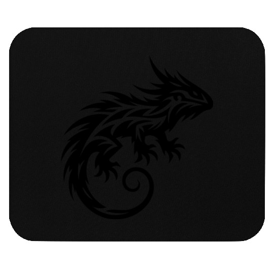 Shaggy Bearded Dragon Tribal Dragon Tattoo Mouse Pads