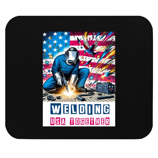 Welding USA Togehter Eagle USA Flag Mouse Pads