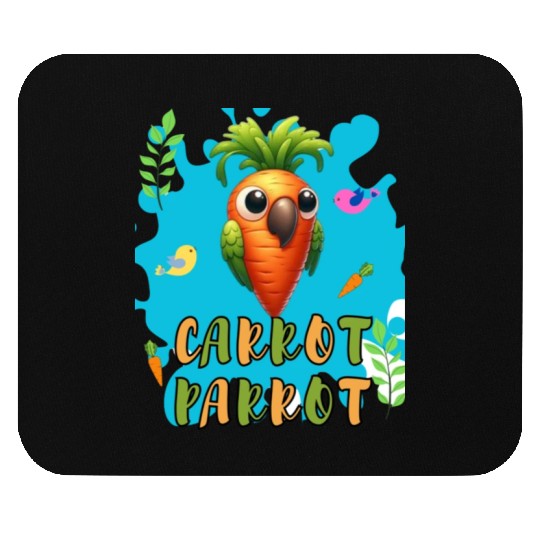 funny carrot parrot Mouse Pads