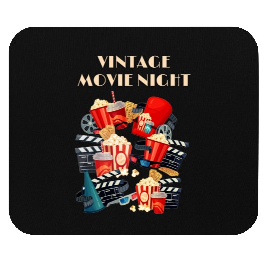 Popcorn Vintage Movie Night Mouse Pads