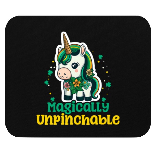Irish Unicorn St Patricks Magically Unpinchable Mouse Pads