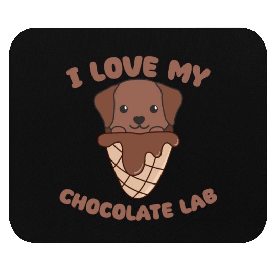I Love My Chocolate Lab Animal In Ice Cream Cone Mouse Pads