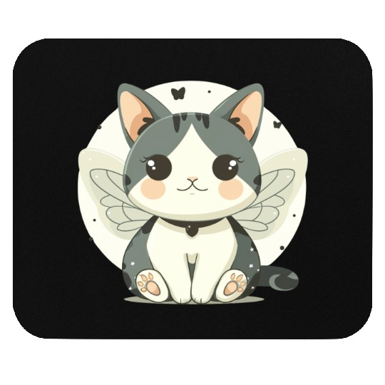Kawaii Cat-Butterfly Mouse Pads