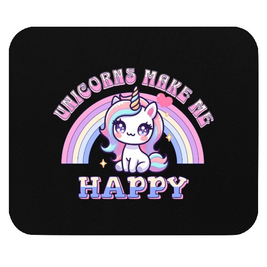 Unicorns Make Me Happy Unicorn-Lover Pastel Mouse Pads