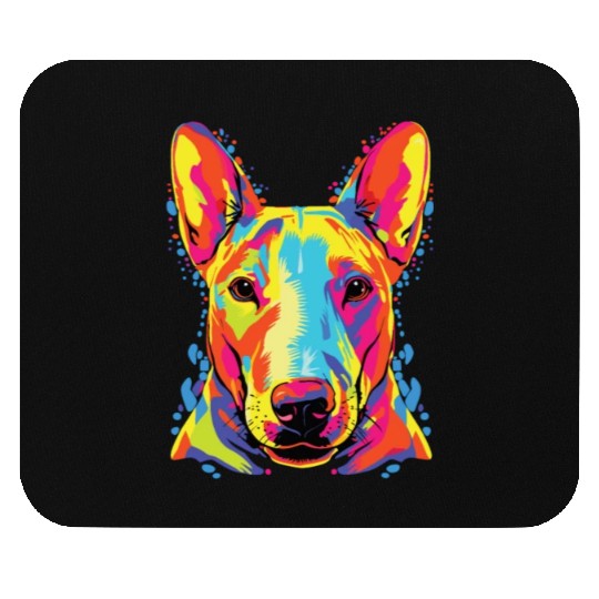 Watercolor Colorful Miniature Bull Terrier Mouse Pads