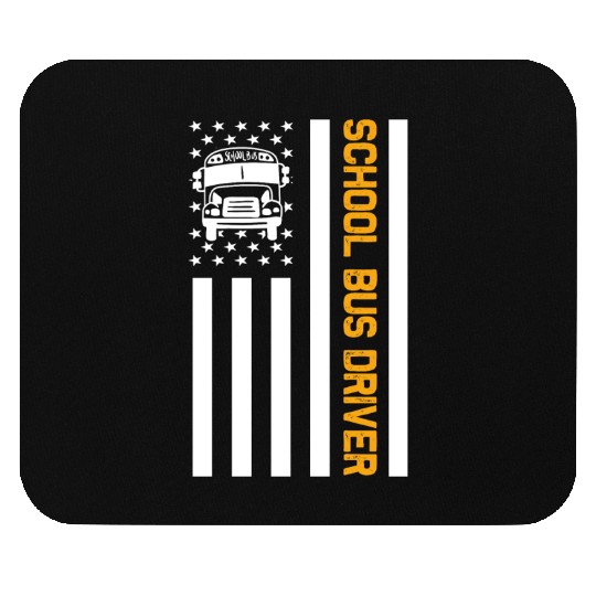 School Bus Driver American Flag School Bus Driver Mouse Pads