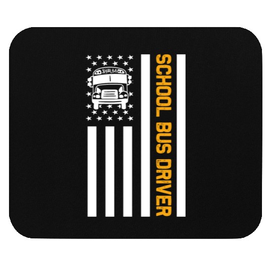 School Bus Driver American Flag School Bus Driver Mouse Pads
