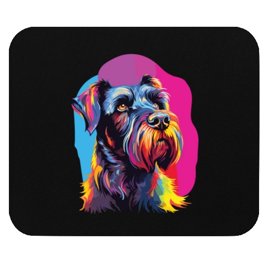 Watercolor Colorful Giant Schnauzer Mouse Pads