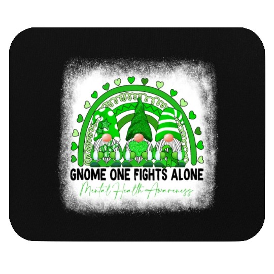 Gnome Green Rainbow Mental Health Awareness Mouse Pads
