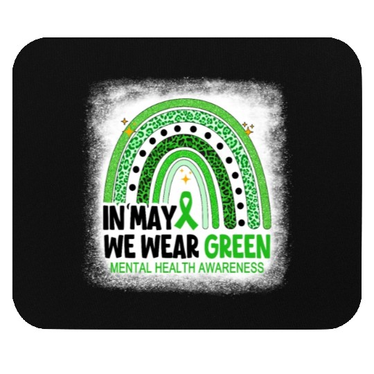 Rainbow Green Mental Health Awareness Mouse Pads