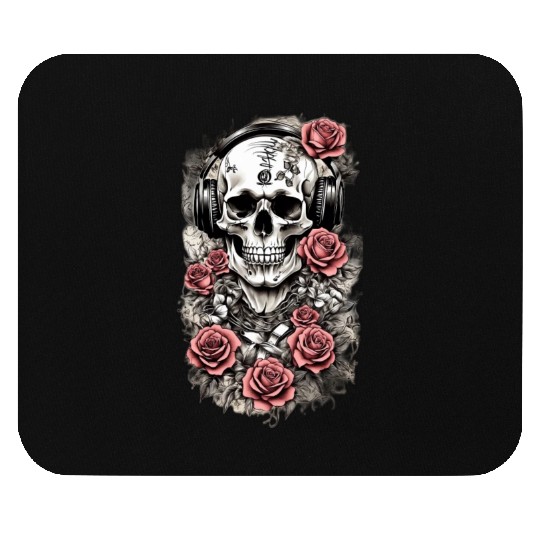 Rock & Roses Mouse Pads: Skull, Roses & music nout